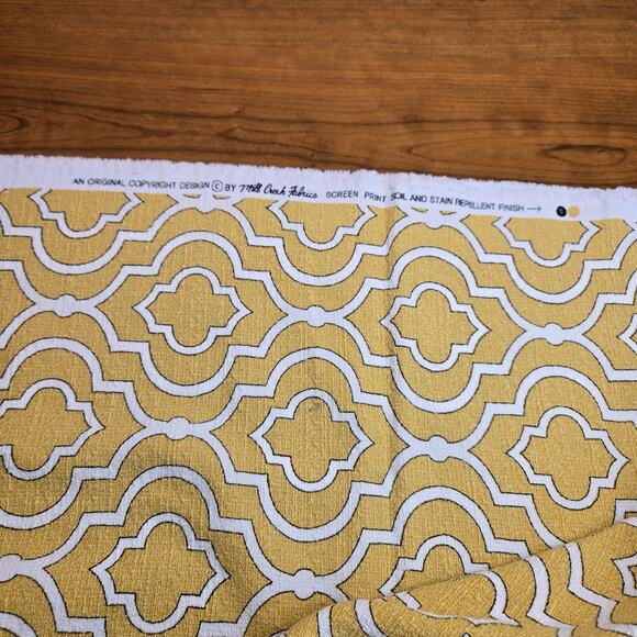 Mill Creek Swavelle Donetta/Sussex Upholstery Fabric 1 yd Maize 100% Cotton - Picture 7 of 10